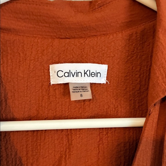 Calvin Klein Sleeveless Maxi Dress in Rust Red - Picture 5 of 5